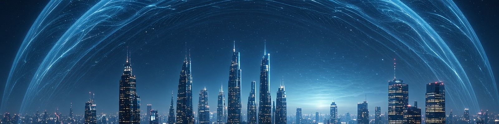 A city under a double dome of light