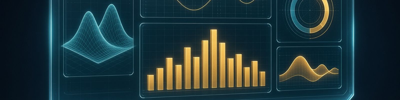 A holographic dashboard of charts